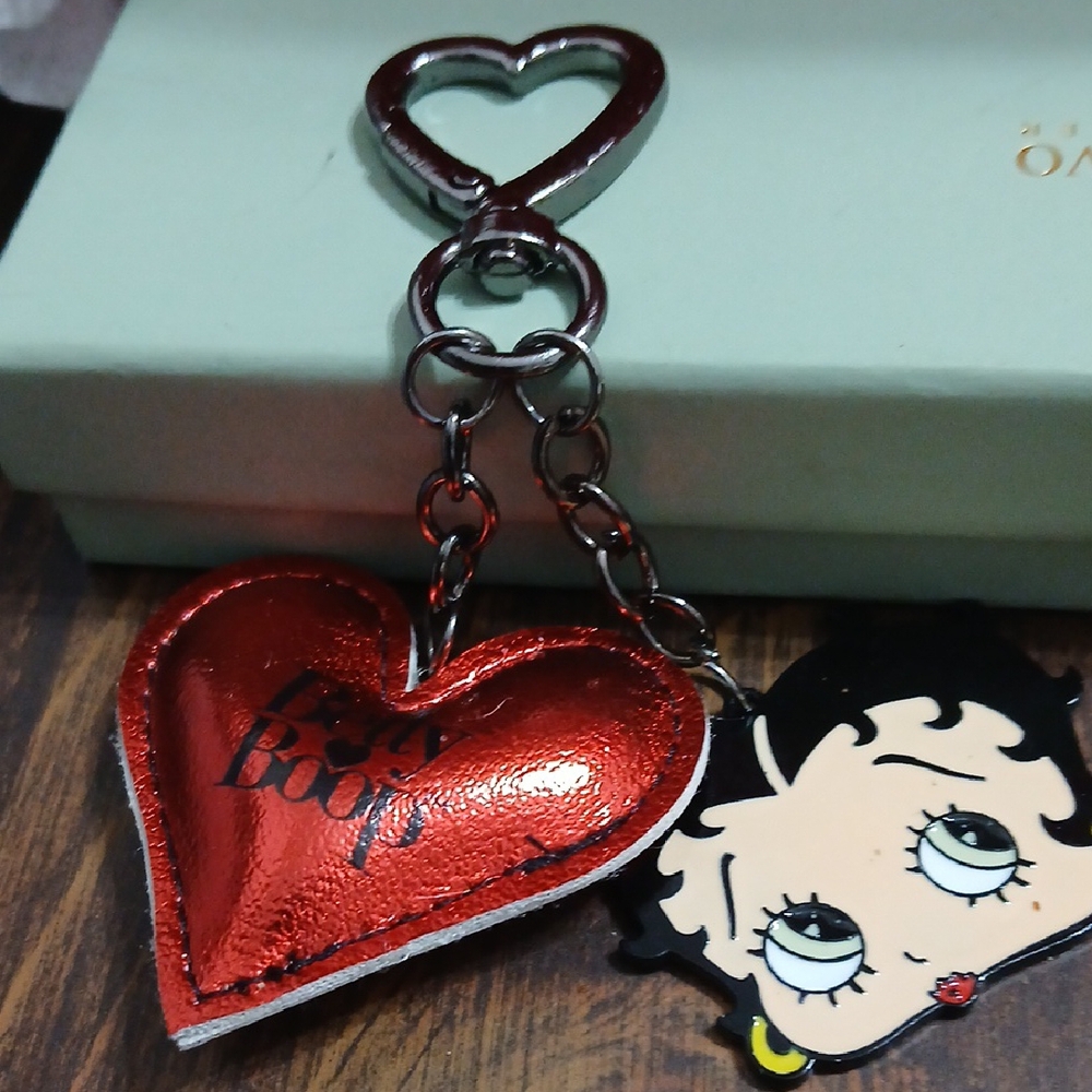 Betty Boop Red Heart Keychain